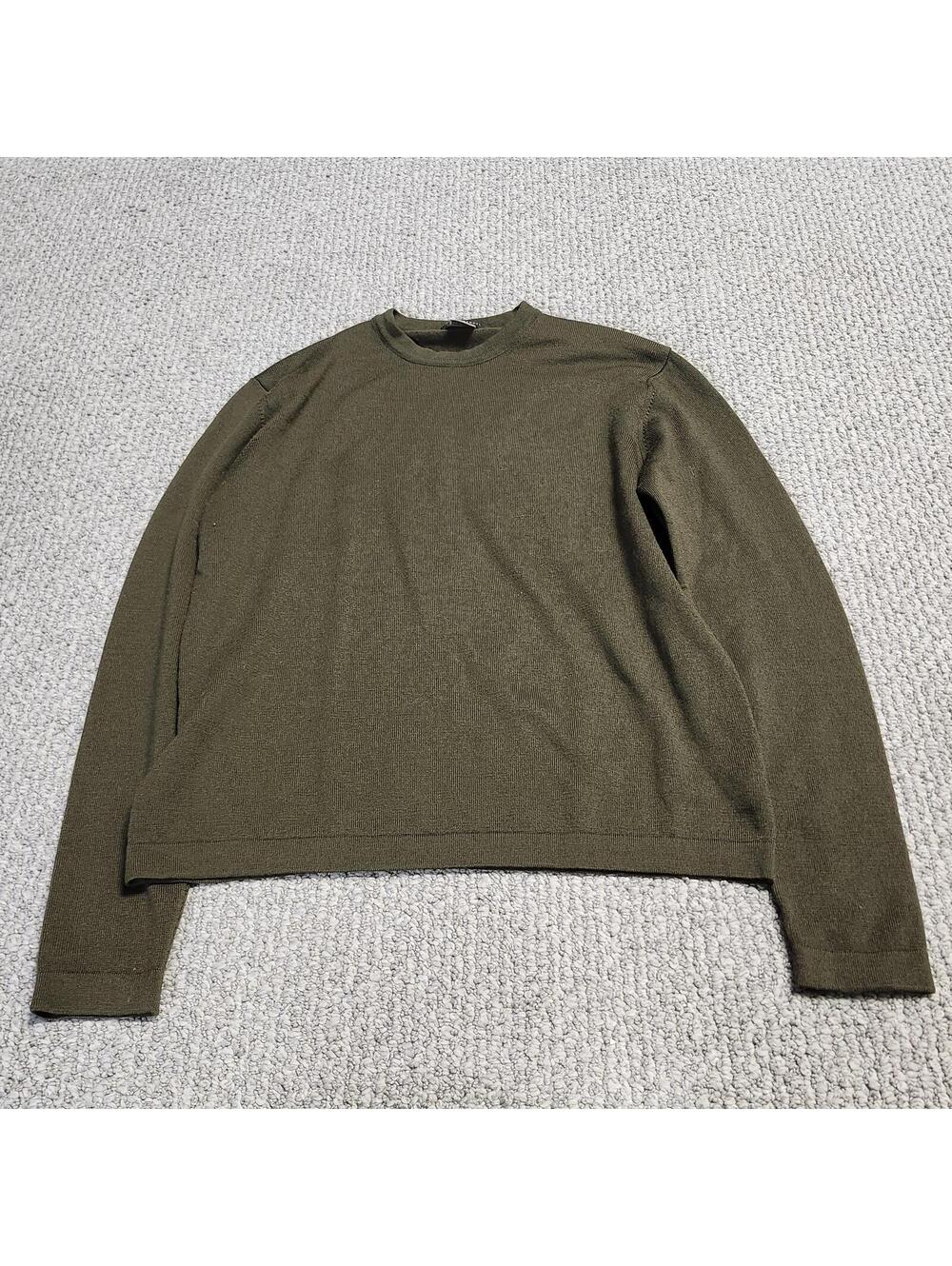 Henri Bendel Classics Extra Fine Merino Wool Sweater Green Size Small